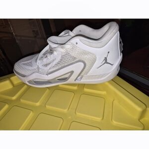 Jordan Mens White and Gray Sneakers